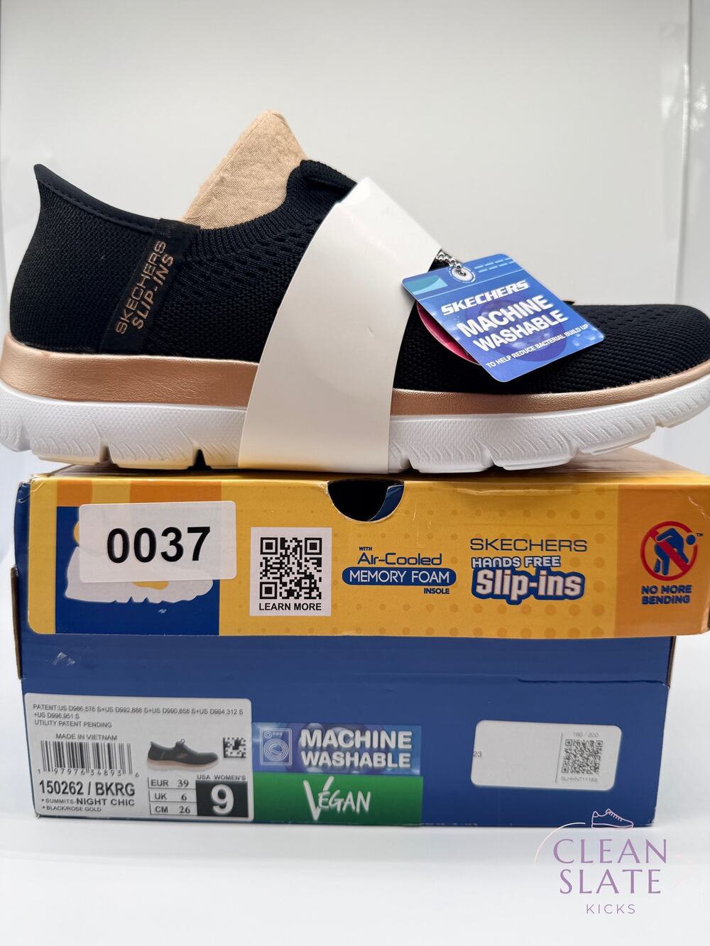 Skechers Slip-ins Summits-Night Chic · Black/Rose Gold · Womens 9 NIB